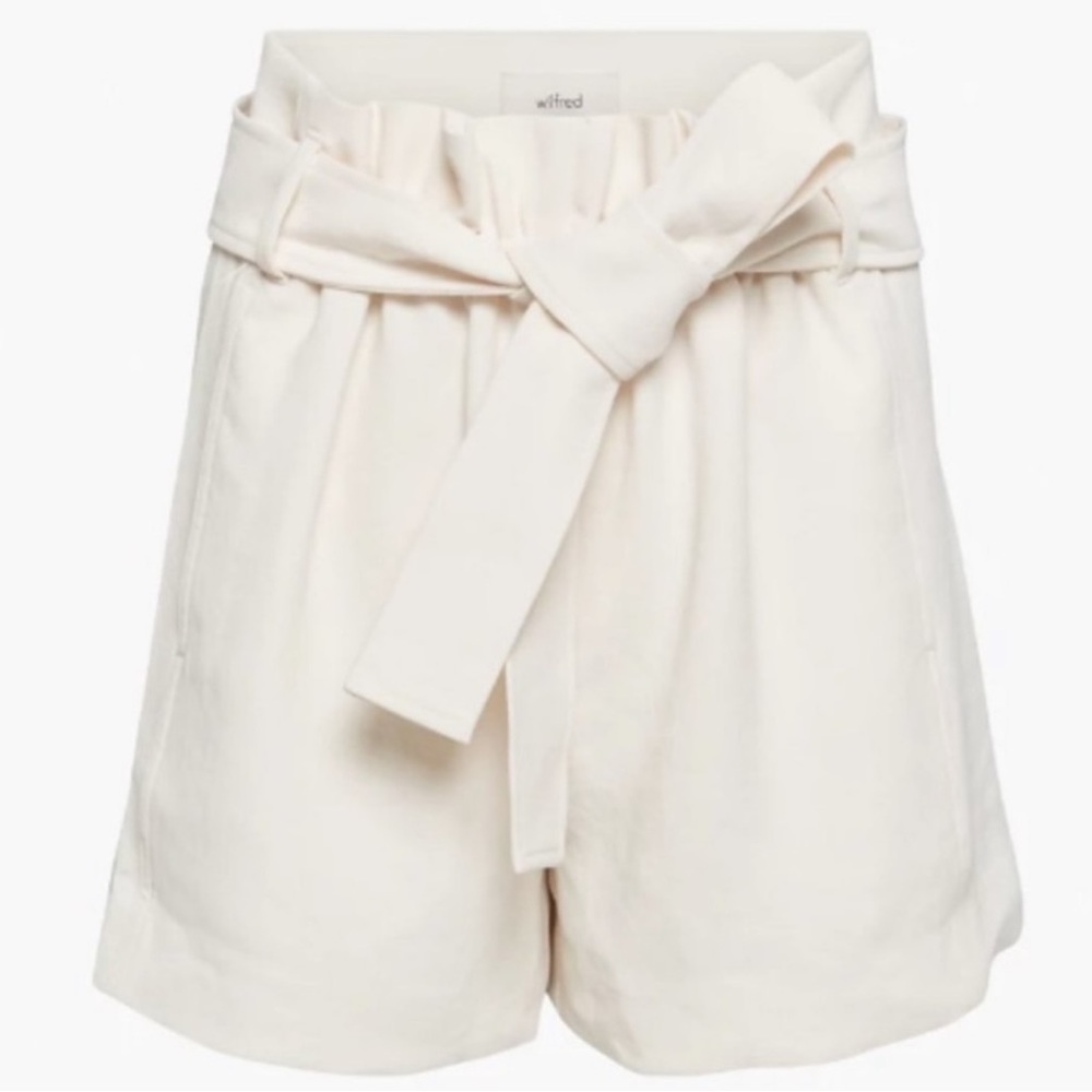 Aritzia Wilfred white paper bag shorts